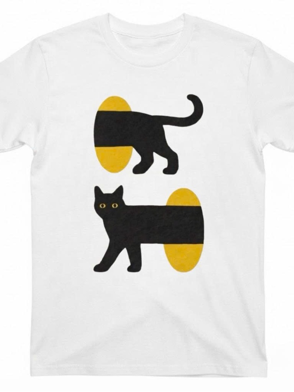 Gildan White with Black Cat Graphic Tee